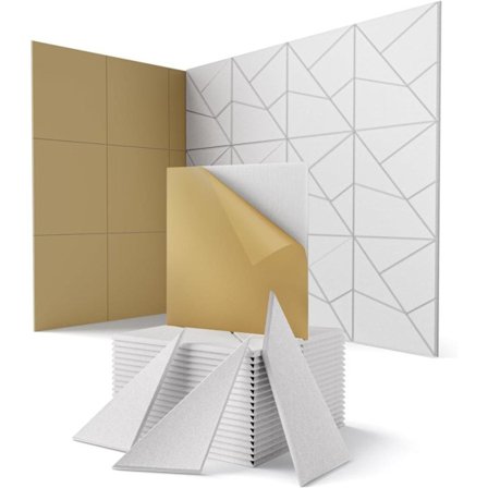 Lydabsorberende Akustikkpanel 12-pakning 30x30cm Selvklebende Veggabsorbenter for Studio & Kontor_TF_TF