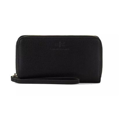 Armani Exchange ZIP World World Womend Woman 1A702 , Zwart , Dames , Maat: ONE Size Portefeuilles