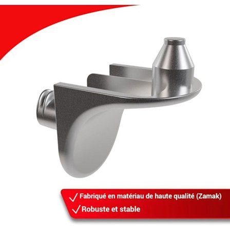 50-pakning Hyllebærere med Dobbel Tapp - 5mm Sikkerhetshyllebærere - Forniklet Zamak Hyllestøtte