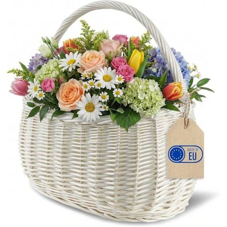 Luova Koti Klassinen Käsintehty Valkoinen Piknikkorisi 45 x 26 x 41 cm