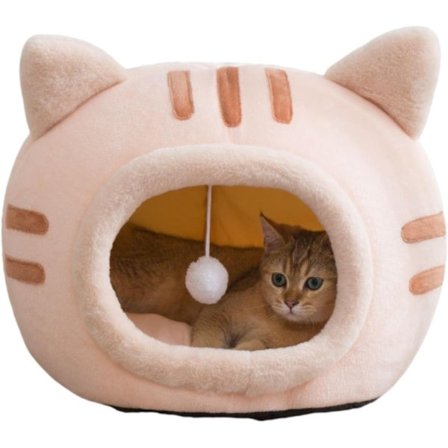 Pehmeä koiranpeti / kissanpeti, koiran sänky / kissan sänky, talvi lemmikkitalo Anti-Slip - Ruskea/Harmaa/Pinkki dogbed/catbed