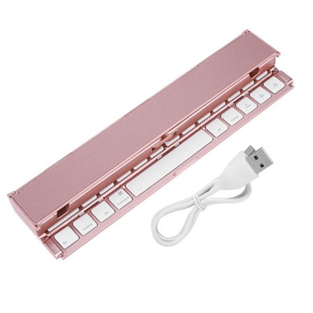Universell hopfällbart trådlöst Bluetooth-tangentbord för Windows/Android/IOS-surfplatta roséguld