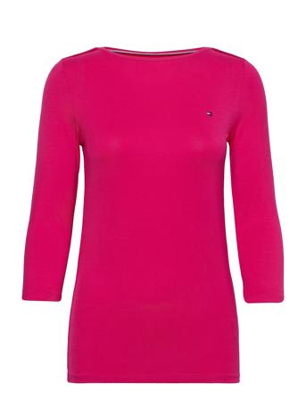 Boat Neck Tee 3/4 Langærmet T-shirt Lyserød Tommy Hilfiger