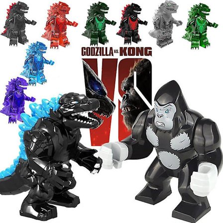 King Kong Vs. Godzilla Sæt Små Partikler Børn Samling Byggeklods Legetøj Dekoration C