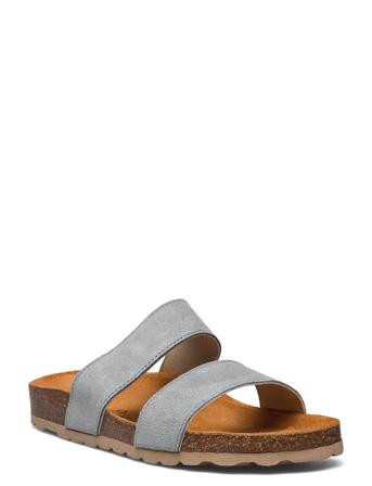 Biabetricia Twin Strap Sandal Shoes Summer Shoes Flat Sandals Grå Bianco