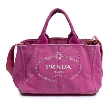 Prada Vintage, Pre-owned Tote Bags Roze, Dames, Maat:ONE Size,Canvas