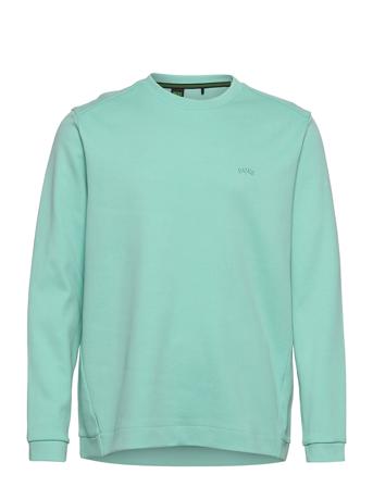 Salbo Curved Sweat-shirt Tröja Blå BOSS
