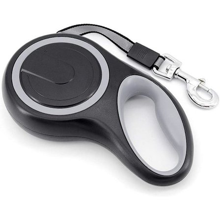 8 m långt infällbart hundkoppel 50 kg, hållbart automatiskt utdragbart hundträningskoppel upp till 50 kg, grå Grey-tfrf