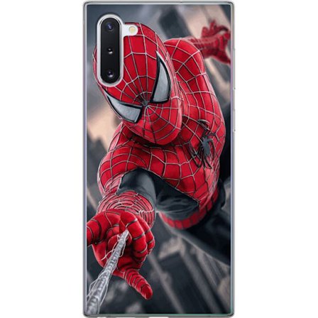 Kompatibelt Mobilskal till Samsung Samsung Galaxy Note10 Dynamisk Spider-Man-illustration i actionperspektiv, superhjältetema med rörelseekonomi och