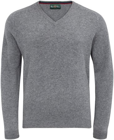 Alan Paine Streetly V-Neck Pullover lampaanvillainen pusero, Grey Mix