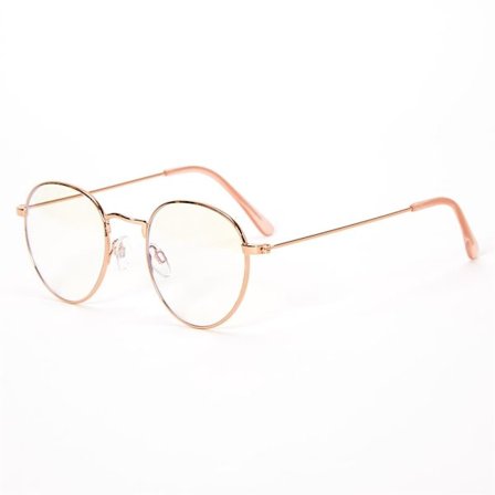 Blue Light-briller - Rund innfatning Rosegold, modell 10