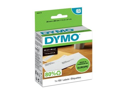 DYMO Etikett LW 28x89mm 130/fp - Lyreco - Kontorsmaskiner - Etikettskrivare och etiketter - Etiketter - Dymo