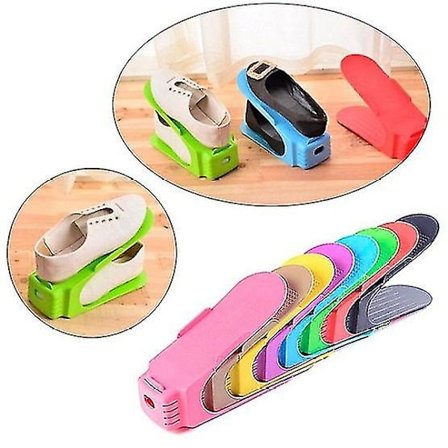 Skoställ för visning, organiserare, platsbesparande, plastförvaringsställ