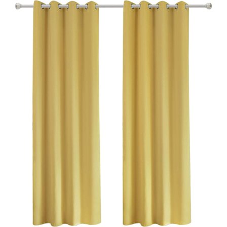 Rootz 2 Aseta keltaiset verhot - silmukkaverhot - lämpöverhot - eristys ja energiansäästö - 135x175cm
