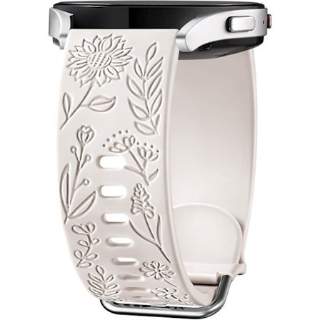 Solrosgraverat silikonarmband för Samsung Galaxy Watch 7/6/5/4 40-44mm Kvinnor, Stjärnljus