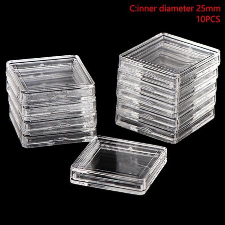 10 stk Kvadratiske Klare Beskyttelsesbeholdere Etui For Token Brettspill Holder Bokser