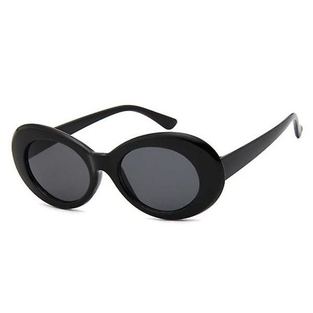 Mustat suuret pyöreät retro aurinkolasit musta lasi musta