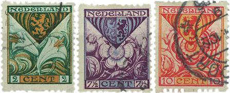 Holland 1925 - Roltandingzegels NVPH R71-R73 - Stemplet