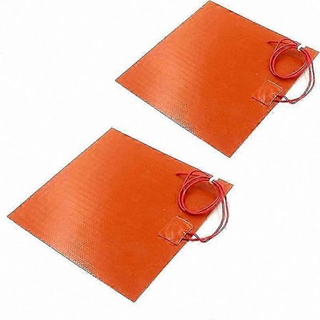 2-pak fleksible silikonevarmemåtter, 12V 30W elektrisk varmepude til bagning, 100x100mm størrelse op til 200 maks. temperatur