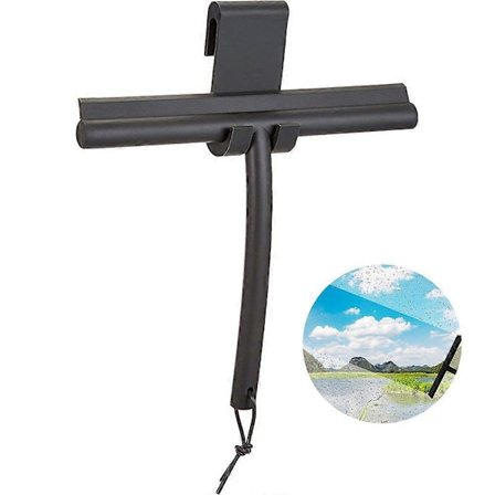 Vinduespudser med holder, bruseafskrabning uden boring 24CM, nem rengøring