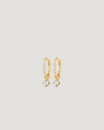 Pilgrim JOA crystal hoop earrings Gylden Smykker Pige - Kids Brand Store