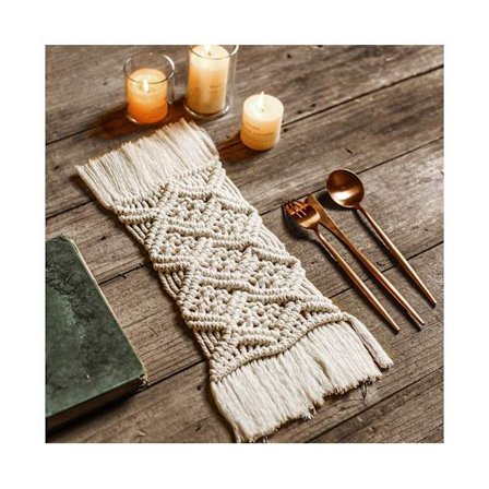 Handgjord bomullsfläta halkfri värmeisolerande bordsunderlägg kopp bordsartiklar matta matta-vit unikt värde