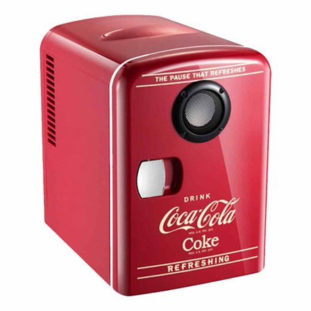 Coca-Cola 12V Portabel 4 Liter/6 Burkars Termoelektrisk Minikyl Kyl/Värmare Med Bluetooth-högtalare-JAN-