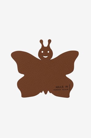 MiLLE W NORDISK DESIGN - Glasunderlägg barn fjäril 4-pack - Brun - Barnserviser & tillbehör - Från Homeroom