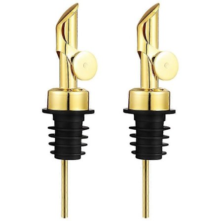 2 st Vägda Hällpipar i Rostfritt Stål för Flaskor Olivoljedispenser Pip Automatisk Flip Likör Hällpip