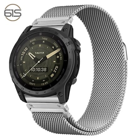 Snabbkoppling Milanese Metal Watch Strap för Garmin Fenix 7X Pro/Fenix 58