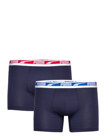 Puma Men Everyday Multi Logo Boxers 2P Navy PUMA
