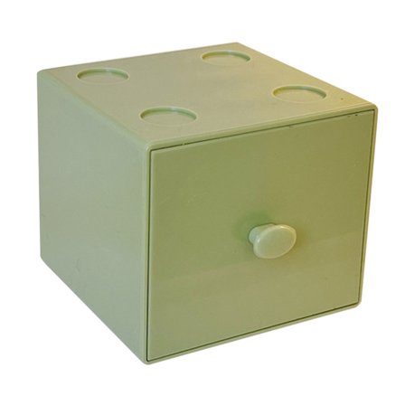 Grön Stapelbar Förvaringslåda i Plast för Skrivbord med Lådorganisatör för Hem- och Kontorsmaterial