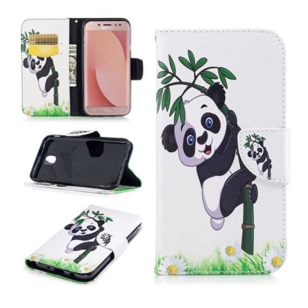 Samsung Galaxy J7 (2017) Charmerende læder etui - Panda i træ Multicolor