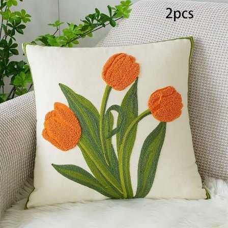 2 stk Farmhouse Putetrekk Brodert Putepute