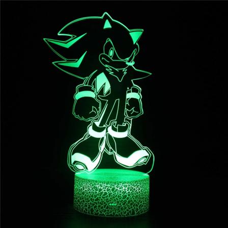 Sonic The Hedgehog 3D Illusion Lamp LED nattlampa för barnens rum - WELLNGS C