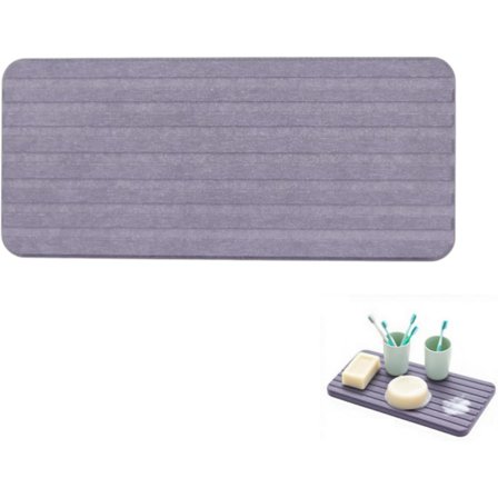 Vandabsorberende Diatomit Brik, Grå Hurtigtørrende Stenmåtte Køkken, Skridsikker Vask Organizer, Stenmåtte Køkken Badeværelse, Vaskesten til