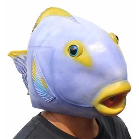 Deluxe Halloween Kostume Fest Latex Dyrehovedmaske Tropisk Fisk Havdyr