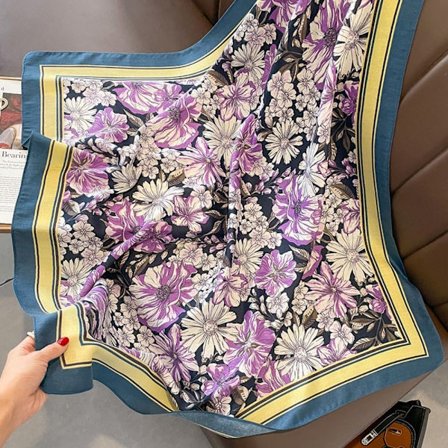 90x90cm Silk Scarf Beach Shawl 3 3