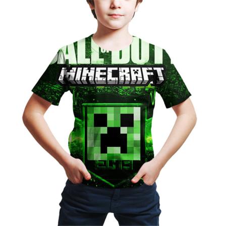 Minecraft Gamer T-shirts Barn T-shirt med korta ärmar för pojkar och flickor 2# D 11-12 år = EU 146-152
