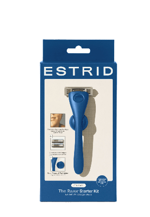 Estrid The Face Razor Starter Kit Hårborttagning Herr Blå 1 PCS