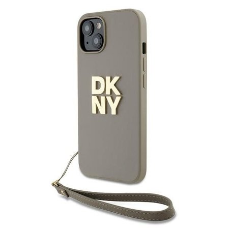 DKNY håndleddsstropp Stock Logo etui for iPhone 15 / 14 / 13 - beige