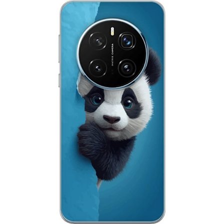 Kompatibelt Mobildeksel til Honor Honor Magic7 Pro Søt panda som ser ut gjennom papir i en myk 3D-illustrasjon
