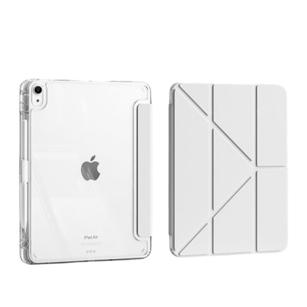 iPad Air 6/7 Kotelo (2025/2024), iPad Air 6/7 11" Kotelo Kynätelineellä, Kirkas Läpinäkyvä Tausta Iskunkestävä Jalusta Tablettikotelo harmaa