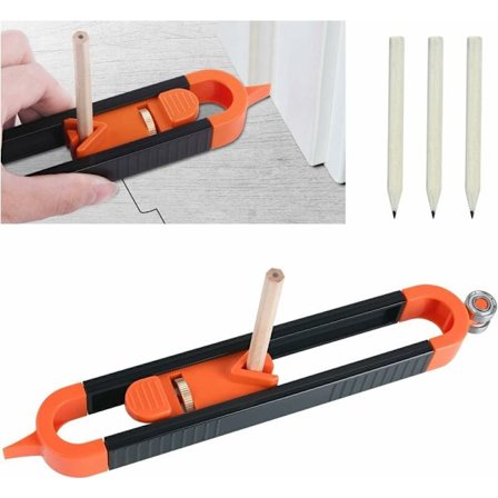 Kontur Gauge med Lås, Profilverktøy Trebearbeiding Måler Lineal Uregelmessig Kontur Duplikator Gauge Verktøy, Gave til Snekker(Gi 3 blyanter)