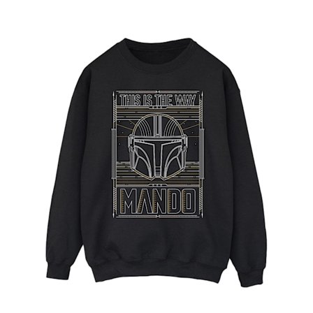 Star Wars Herr The Mandalorian The Way Outline Helm Sweatshirt