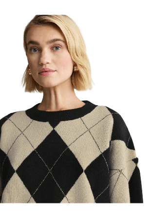 Newhouse Argyletröja Laurel Tröjor Dam Svart L