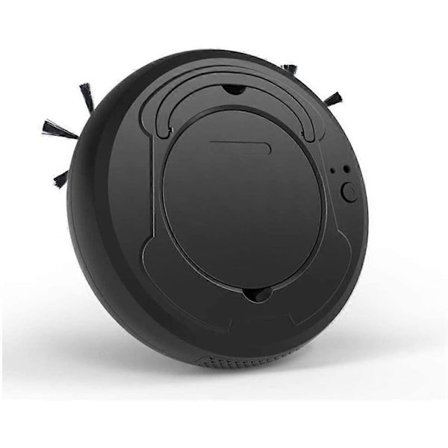 Robotstøvsuger med stærk sugeevne, 1800PA intelligent anti-drop sensor, sort