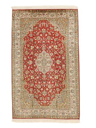 Médaillon Petit Cachemire Pure Soie Tapis 81X131 Soie