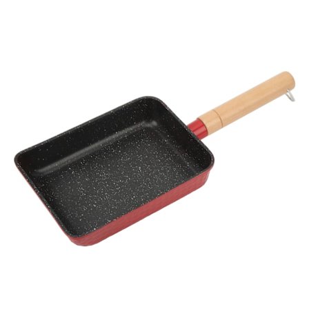 Tamagoyaki japansk omelettpanne Hjem Mini Non-stick panne Multifunksjonell panne Induksjon Komfyr Gass Universal Rød