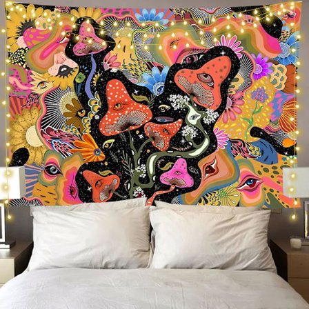 Paksumpi versioBohemian Tapestry Huoneen sisustus Ripustus Mandala Koristeellinen Kangas Tapestry(150x130cm(paksu) lisävarustepakkauksella)